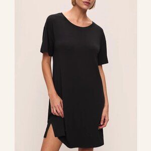 Eberjay Gisele TENCEL Modal Everyday Short Sleeve Sleepshirt in Black Sz L